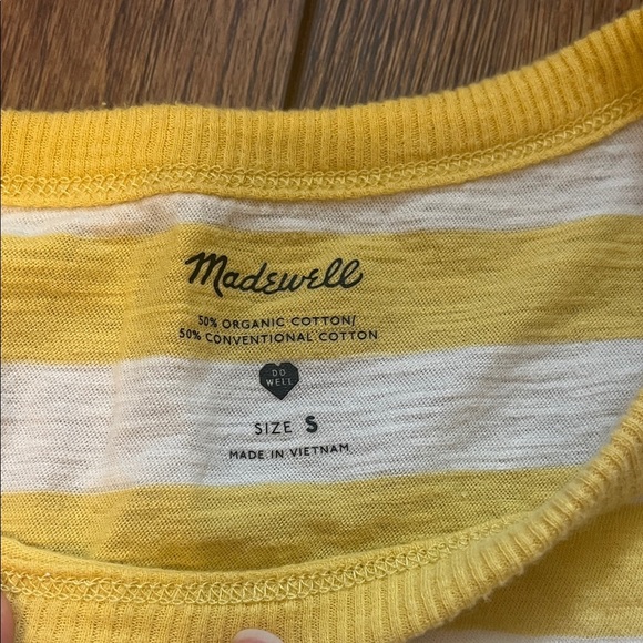 Madewell Whisper Cotton Rib-Crewneck Tee in Bastian Stripe Small - Picture 6 of 7